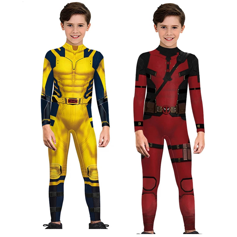 Deadpool Wolverine Cosplay Costume Girls Boys Halloween Superhero Deadpool 3 Cospla